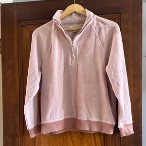 Madewell Mauve Quarter-Zip Pullover